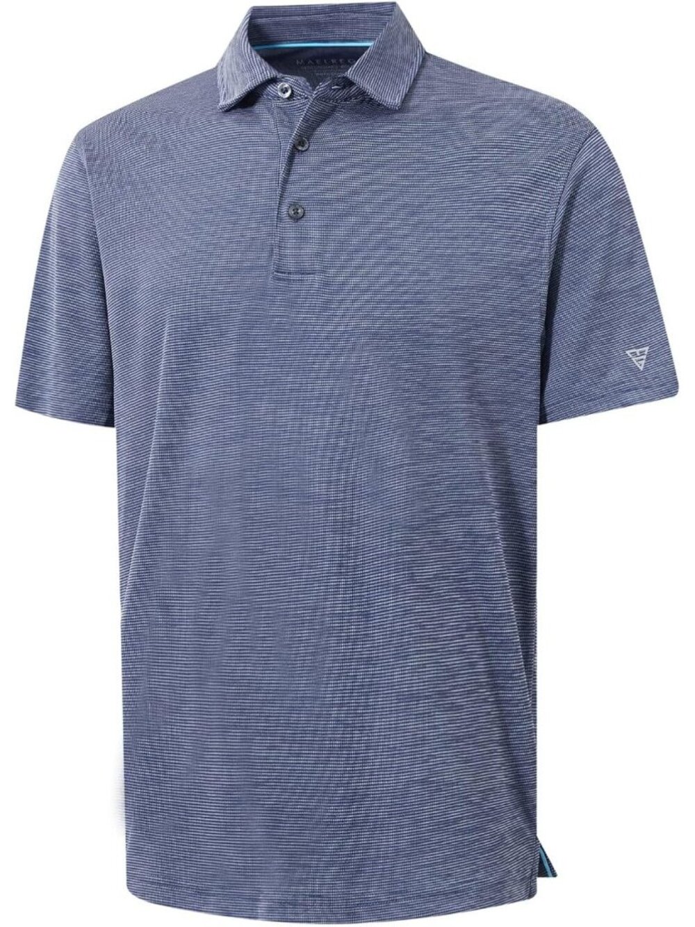Mens Light Dark Blue Grid Golf Shirt Short Sleeve Ultra Quick Dry Upf 30 Polo